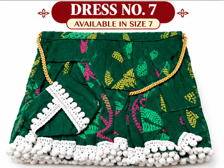 Green Printed Traditional Dress for Kanha ji | Size 7