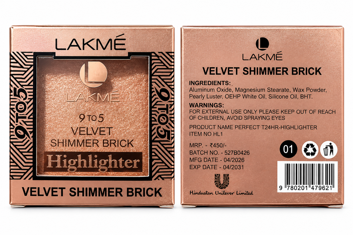 Lakmé 9 to 5 Velvet Shimmer Brick Highlighter – Shade 01