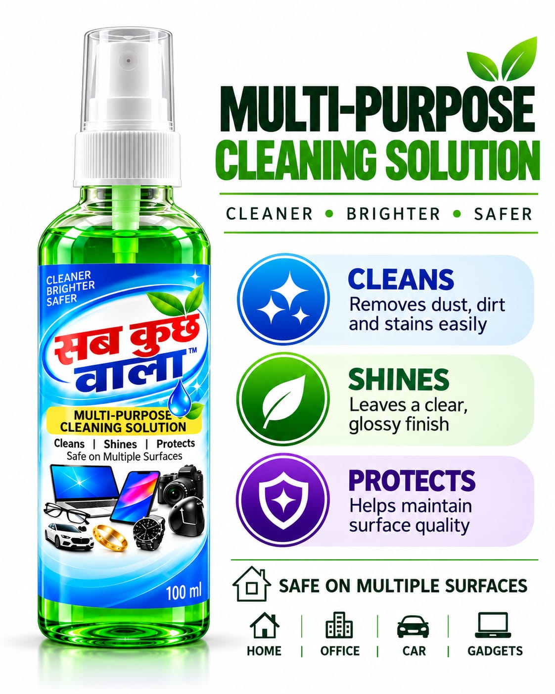 Multipurpose Cleaner – Pack of 3 | 100 ml Each